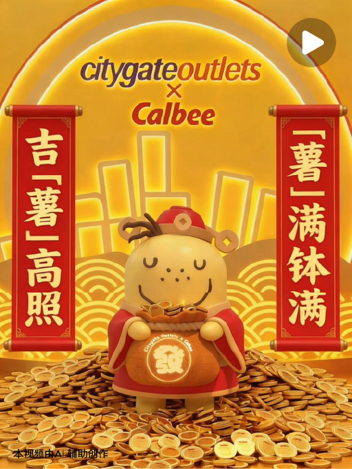 AI創意案例東薈城&Calbee品牌聯名新年祝賀視頻封面
